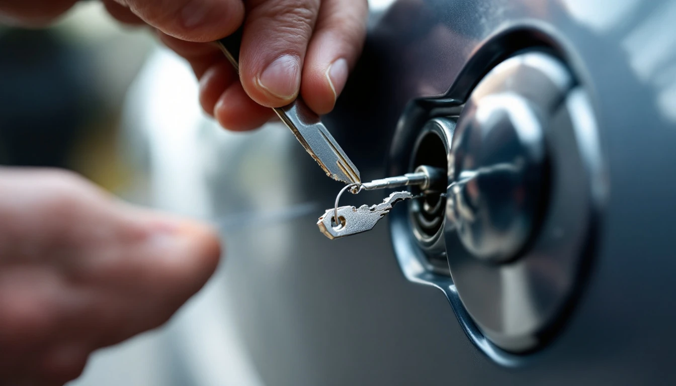 Llave metálica rota dentro de la cerradura de la puerta de un carro en Mansfield TX